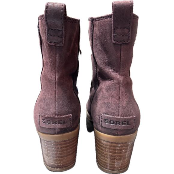 Sorel Cate Leather Lace Up Waterproof Maroon Redwood Boots Size 8.5 - Picture 9 of 12